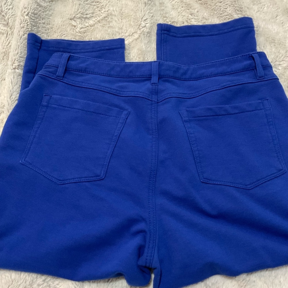 Savage Art Stretch Blue Cotton Knit Capris - Picture 3 of 3